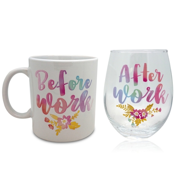 TMD Holdings Other - New Ceramic Mug Stemless Wine Glass Set